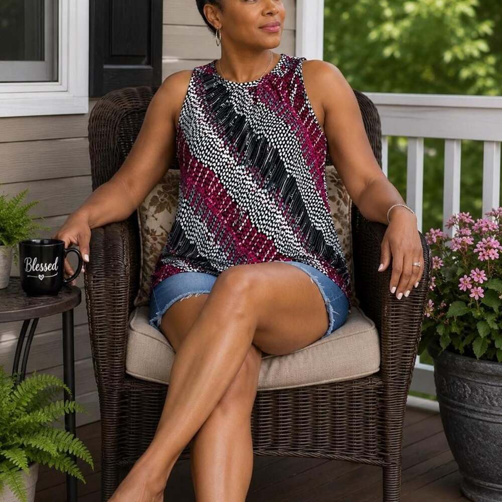 Studio 1940 Geometric Dot Halter Top Size L